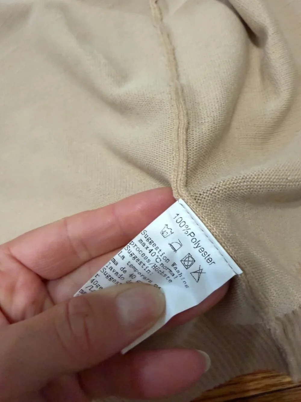 Zeagoo Womens Open Front Cardigan Duster Sweater Sz Large Beige Pockets NWT